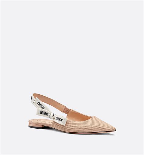 J'Adior Slingback Ballerina Flat Nude Technical Fabric 